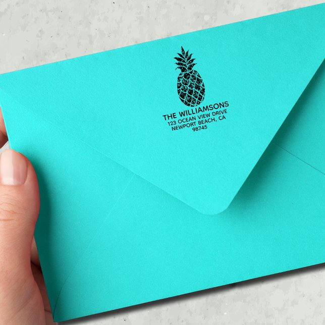 Familienname Ananas-Rücksendeadresse Permastempel (Von Creator hochgeladen)