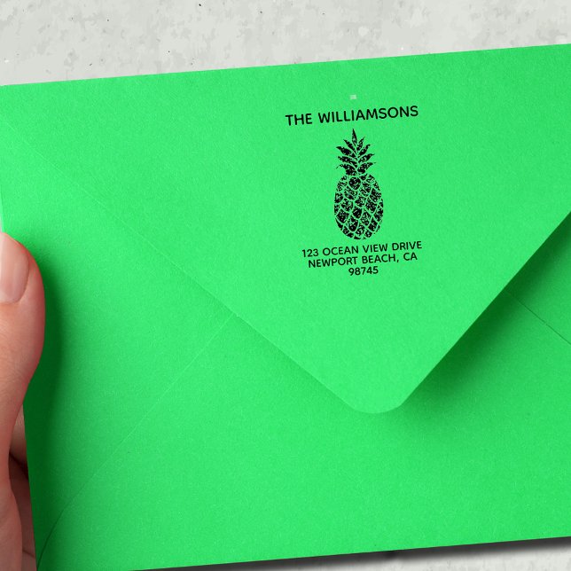 Familienname Ananas-Rücksendeadresse Permastempel (Von Creator hochgeladen)