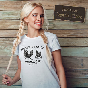 Familienname Bauernhof Hen Chicks Rooster T-Shirt