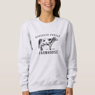Familienname Bauernhof Rustikale Milchkühe Sweatshirt