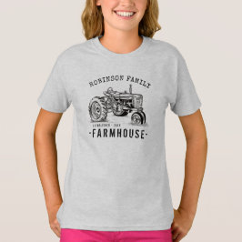 Familienname Bauernhof Rustikaler Vintager Traktor T-Shirt