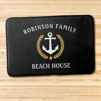 Familienname Beach House Anchor Gold Laurel Black
