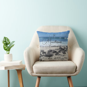 Familienname Beach Ocean Waves Kissen