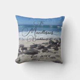 Familienname Beach Ocean Waves Kissen