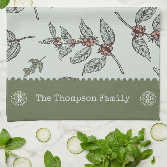 Familienname berufliches Grafikdesign Retro Geschirrtuch (Gefaltet)