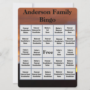 Familienname Bingo und Wiedersehen Sunset Foto