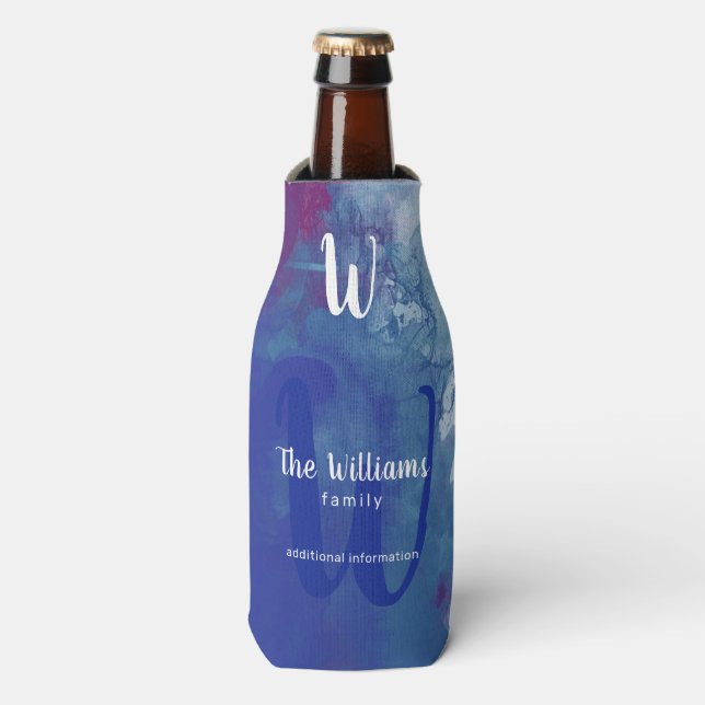 Familienname Blau Flaschenkühler (Flaschenvorderseite)