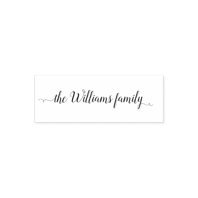 Familienname Custom Calligraphy One Line Modern Permastempel (Design)