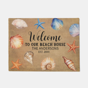 Familienname Custom Willkommen in unserem Beach Ho Fußmatte