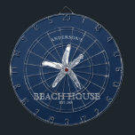 Familienname Dartscheibe<br><div class="desc">Strandhaus Theke Dartboard, das nur für Sie personalisiert ist! Starfish Design in Weiß und Marineblau. Passen Sie Ihren Text an, um zu personalisieren.Kontaktieren Sie mich, wenn Sie Hilfe benötigen, würde ich Liebe zu helfen.</div>
