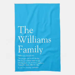 Familienname Definition Spaß Modern Blau Geschirrtuch