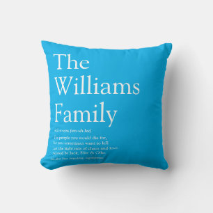 Familienname Definition Spaß Modern Blau Kissen