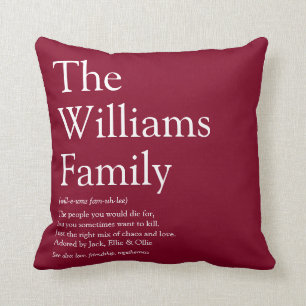 Familienname Definition Spaß Modern Burgund Kissen