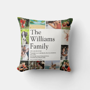 Familienname Definitions-Fotocollage Spaß Kissen