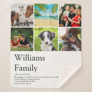Familienname Definitions-Fotocollage Spaß Sherpadecke