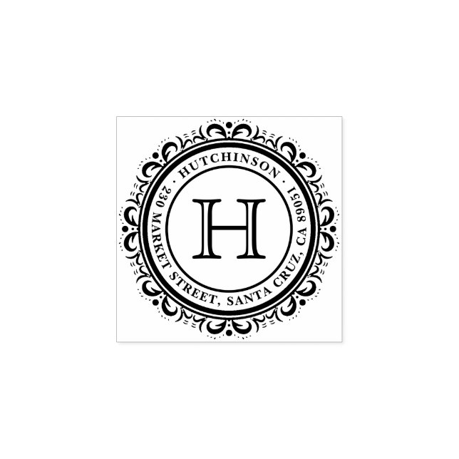 Familienname | DEKO GEBLÜHT RÜCKSENDEADRESSE Gummistempel (Prägung)