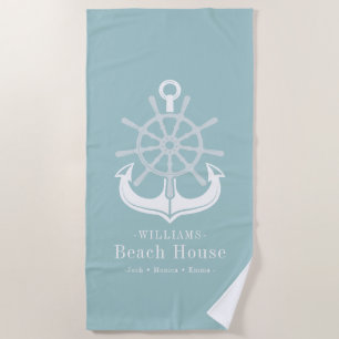 Familienname des Anchor Beach House Strandtuch