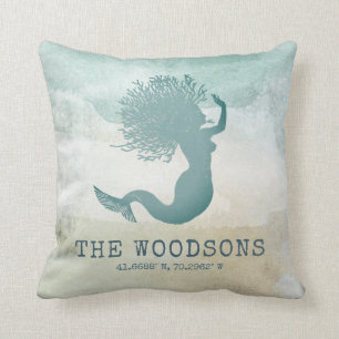 Familienname des Beach House Nautical Custom Coord Kissen