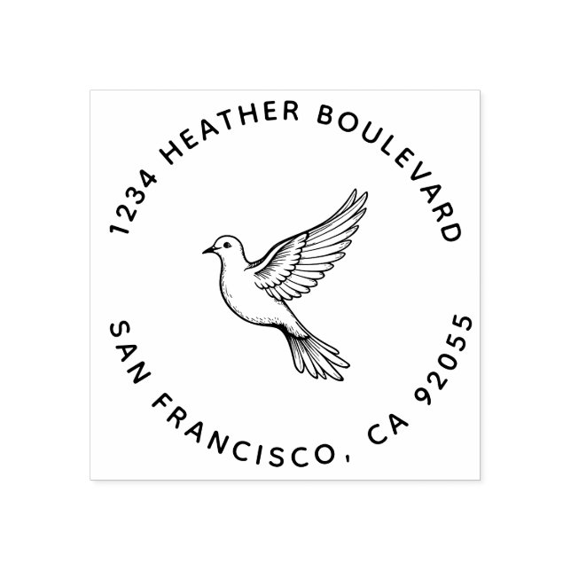 Familienname des benutzerdefinierten Dove-Bird-Rüc Gummistempel (Prägung)