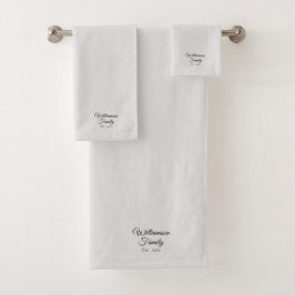 Familienname des Coupels anpassen, Jahr hellgrau Badhandtuch Set