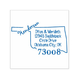 Familienname erstellen eigene Oklahoma-Rücksendead Permastempel