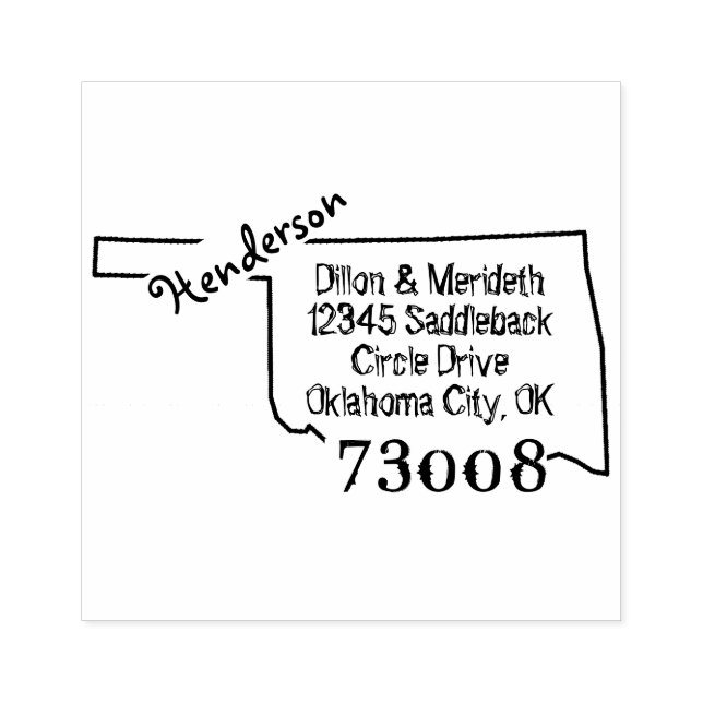 Familienname Erstellen Sie eigene Oklahoma-Rücksen Gummistempel (Prägung)