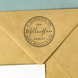 Familienname | Erstellen Sie Ihre eigene Round-Rüc Permastempel