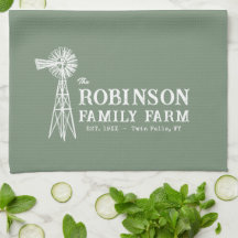 Familienname Farm Rustic Windmill Sage Green