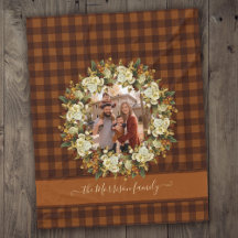 Familienname + Foto Buffalo Karo Fall Floral