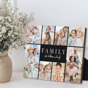 Familienname Foto-Collage Fotoplatte
