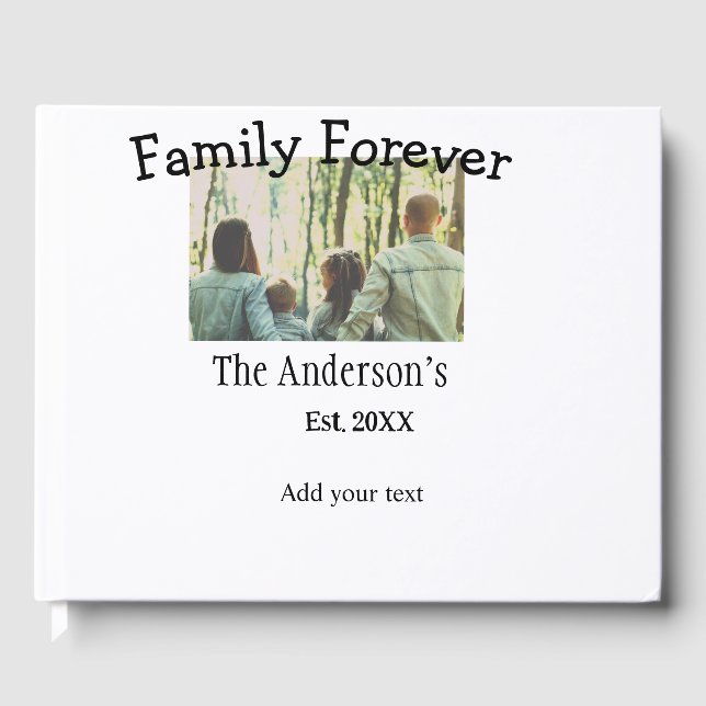 Familienname Foto Jahr rustikale Vintage Ferien hi Gästebuch (Vorderseite)