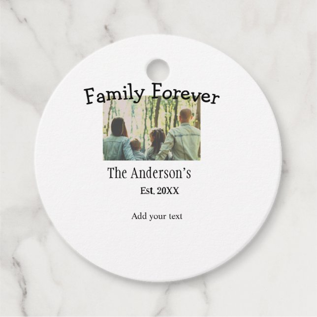 Familienname Foto Jahr rustikale Vintage Ferien hi Geschenkanhänger (Vorderseite)