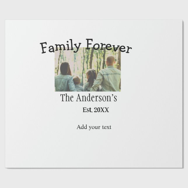 Familienname Foto Jahr rustikale Vintage Ferien hi Geschenkpapier (Flach)