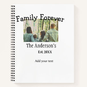 Familienname Foto Jahr rustikale Vintage Ferien hi Notizbuch