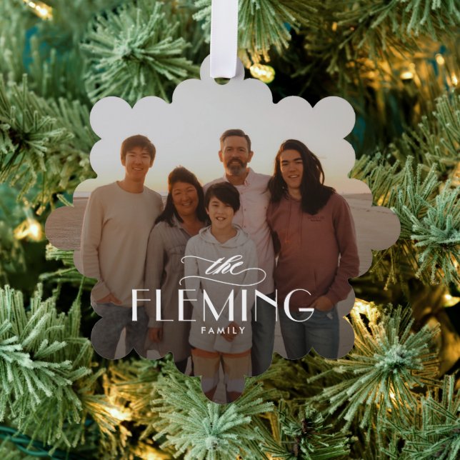 Familienname Foto Ornament Holiday Card (Insitu (Baum))