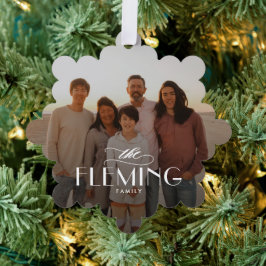 Familienname Foto Ornament Holiday Card Karte