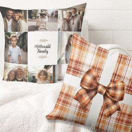 Familienname Foto Weihnachten Vintag Rustikales Or Kissen
