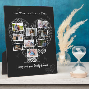 Familienname FotoCollage Familienbaumherz Fotoplatte