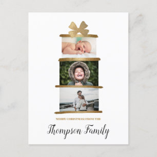 Familienname Fotos Geschenk Bow Gold Weihnachten