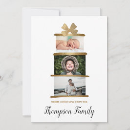 Familienname Fotos Geschenk Bow Gold Weihnachten