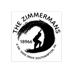 Familienname für benutzerdefinierte Circle Surf Wa Gummistempel