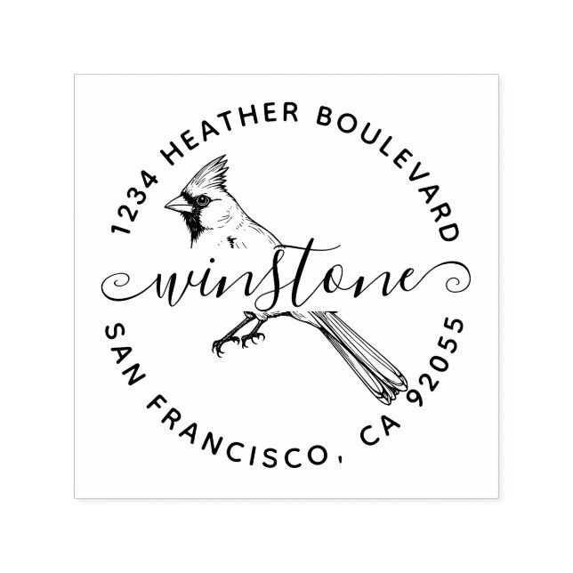 Familienname für benutzerdefinierten Kardinal-Voge Permastempel (Design)