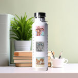 Familienname für Foto-Sortierfolge Trinkflasche<br><div class="desc">Personalisieren und fügen Sie 9 Fotos von Familie,  Freunden,  Haustieren. Fügen Sie Ihren Vornamen und Familiennamen schwarze Buchstaben hinzu.</div>
