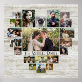 Familienname für Fotosammlungen im Herzen 20 Bilde Poster