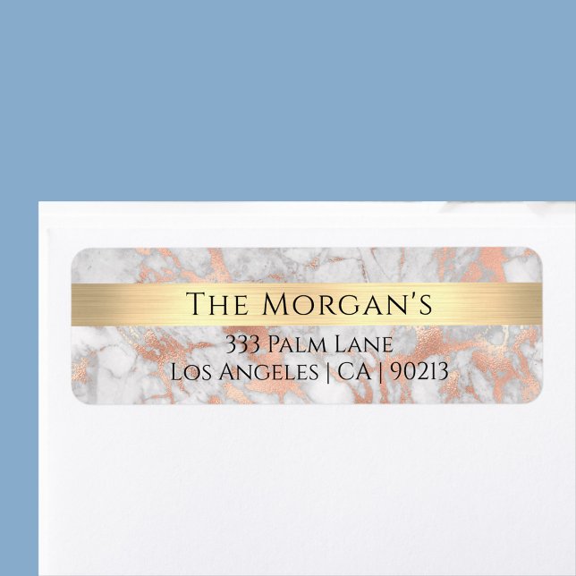 Familienname, Goldband, Weißer und Rose-Gold-Marmo (Von Creator hochgeladen)