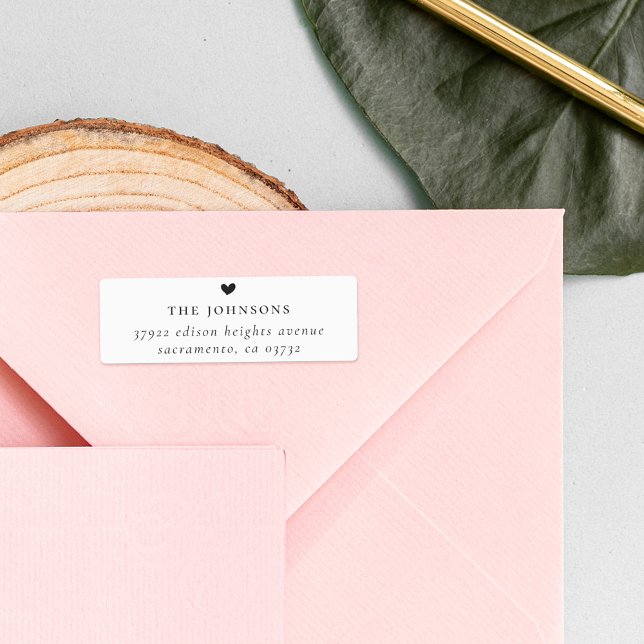 Familienname, Herz und Rücksendeadresse nach Maß Etiketten (Von Creator hochgeladen)