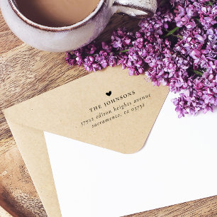 Familienname, Herz und Rücksendeadresse nach Maß Permastempel