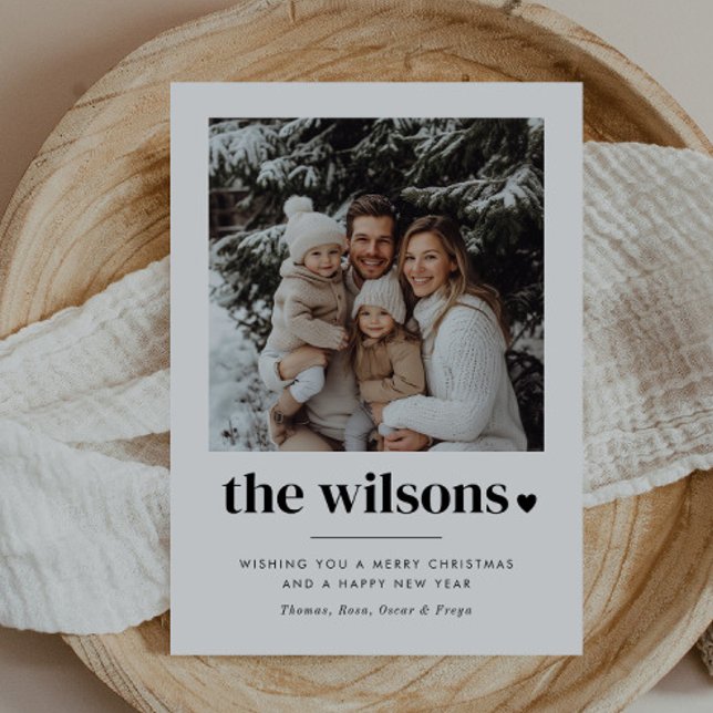 Familienname Herzstück Foto Feiertagskarte (Von Creator hochgeladen)