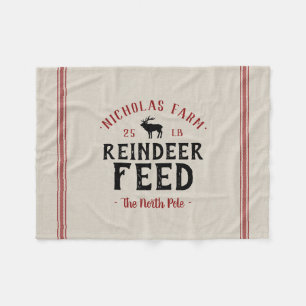 Familienname Holiday Rentier Füttre Grain Sack Fleecedecke