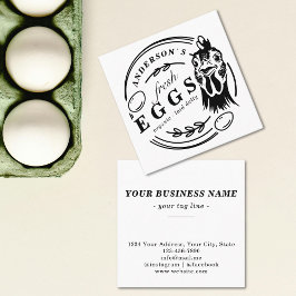 Familienname Hühnereier Runde dekorativ Quadratische Visitenkarte